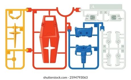 Plastic model runner removable parts